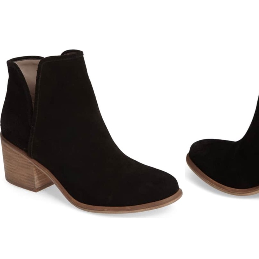 Barris Black Suede Block Heel Bootie